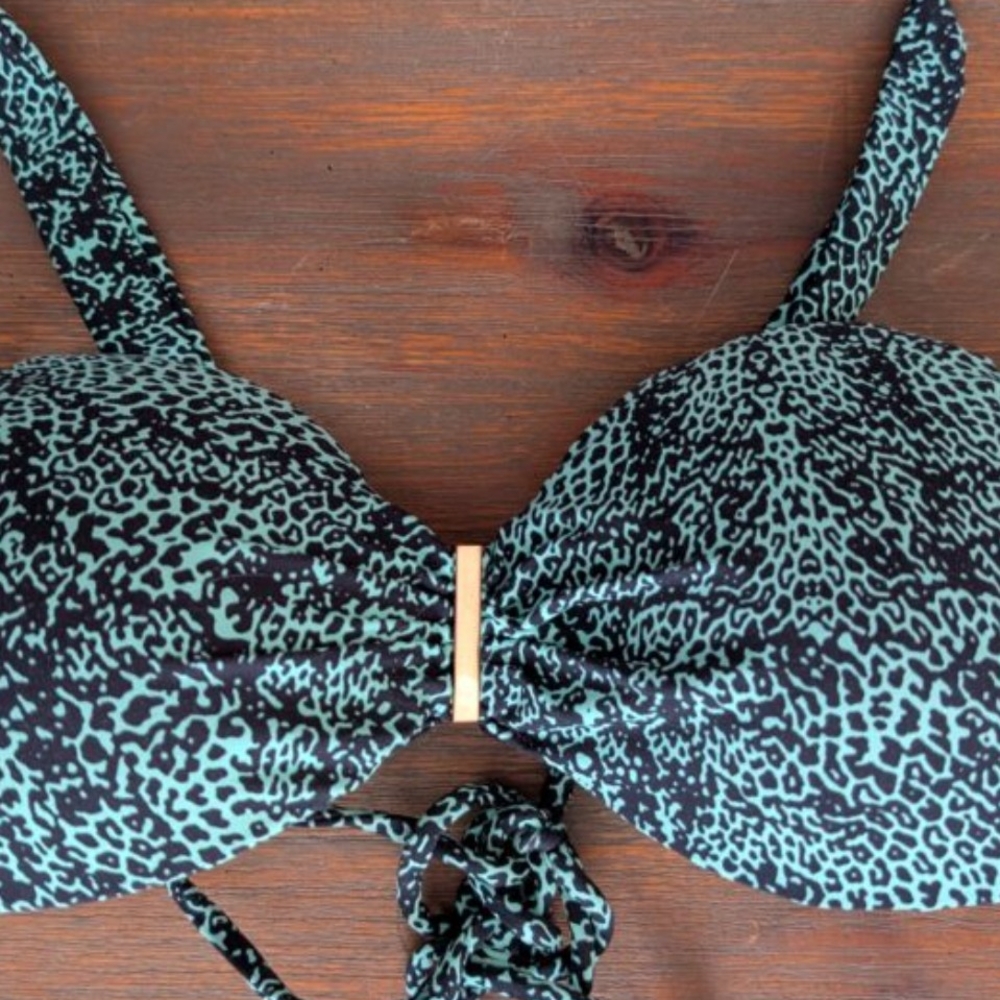 Dynamite Black and Green Bikini Top